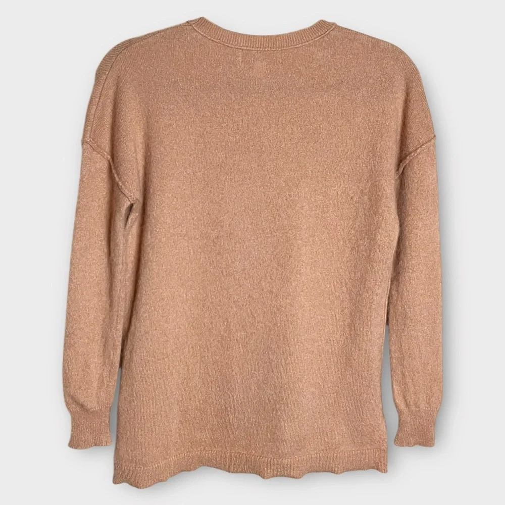 MAGASCHONI Cashmere Camel Crew Neck Sweater Size XS Quiet Luxury Minimalist - Picture 3 of 5